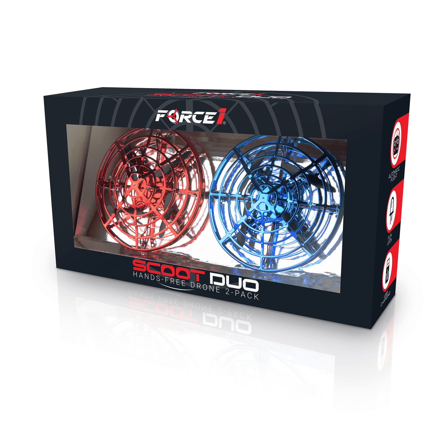 Scoot Duo Aerial 5 Sensor Mini Drones, Hand Operated UFO with Multi-Color LED Lights, STEM Drone Toy for Boys and Girls
